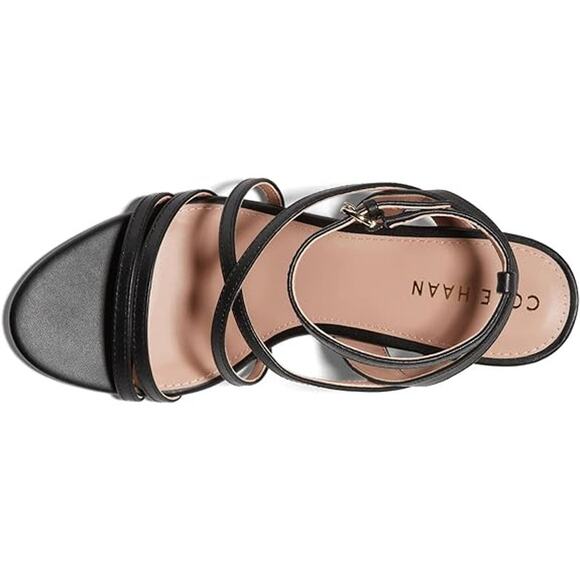 NWT Cole Haan Women's Addie Strappy Sandals Heeled, Black Leather-Size 7 - Picture 5 of 6